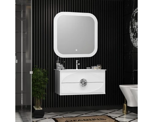 Комплект мебели белый глянец/хром 91 см Opadiris Ибица