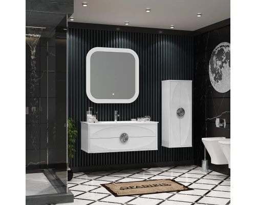 Комплект мебели белый глянец/хром 121 см Opadiris Ибица