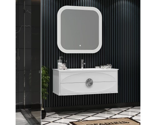 Комплект мебели белый глянец/хром 121 см Opadiris Ибица