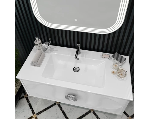 Комплект мебели белый глянец/хром 121 см Opadiris Ибица