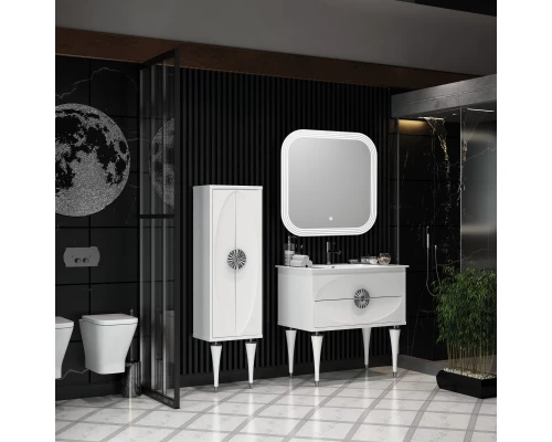 Комплект мебели белый глянец/хром 91 см Opadiris Ибица