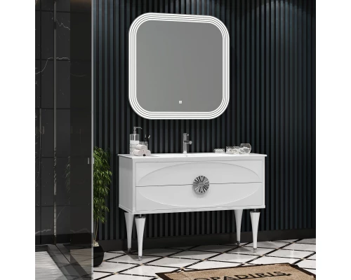 Комплект мебели белый глянец/хром 121 см Opadiris Ибица