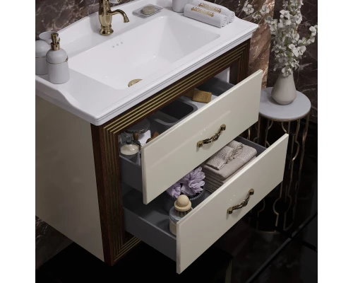 Комплект мебели белый золотая патина 80 см Opadiris Карат