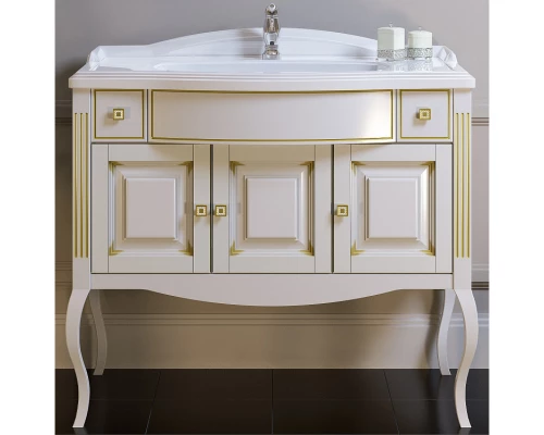 Комплект мебели белый золотая патина 100 см Opadiris Лаура