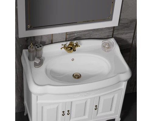 Тумба с раковиной белый матовый 100 см Opadiris Лоренцо