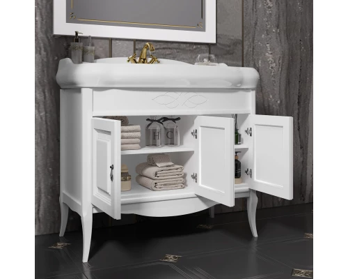 Тумба с раковиной белый матовый 100 см Opadiris Лоренцо