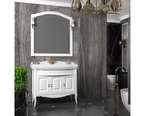 Тумба с раковиной белый матовый 100 см Opadiris Лоренцо