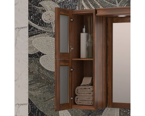 Зеркальный шкаф 101x78 см светлый орех Opadiris Мираж