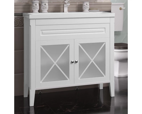 Тумба с раковиной белый матовый 90 см Opadiris Палермо