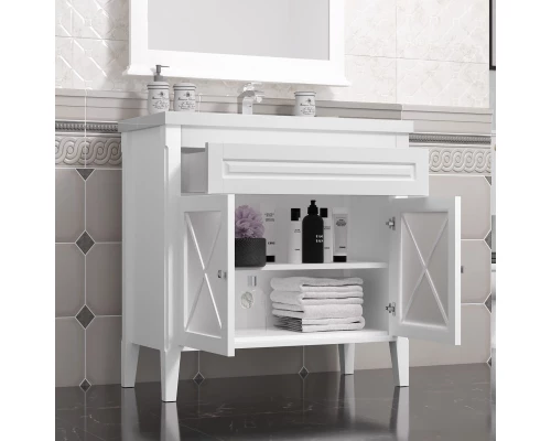 Тумба с раковиной белый матовый 90 см Opadiris Палермо