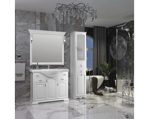 Зеркало 109x101 см белый матовый Opadiris Риспекто