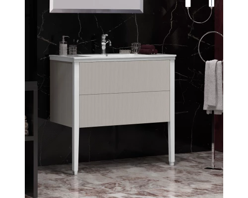 Тумба с раковиной серый/белый 91 см Opadiris Рубинно