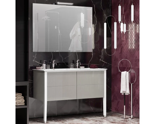 Тумба с раковиной серый/белый 121 см Opadiris Рубинно