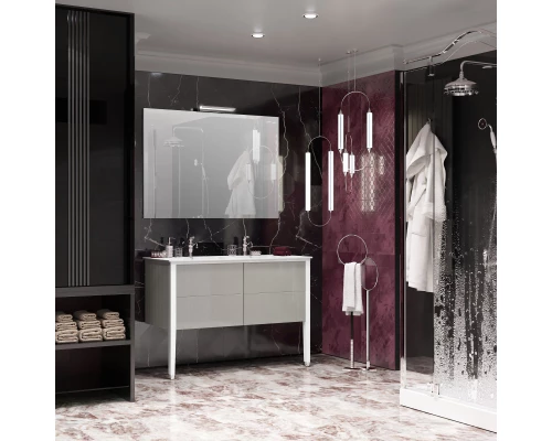 Тумба с раковиной серый/белый 121 см Opadiris Рубинно