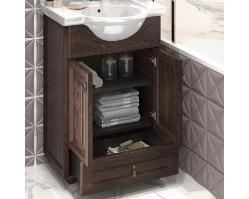 Тумба с раковиной орех антикварный 56 см Opadiris Тибет