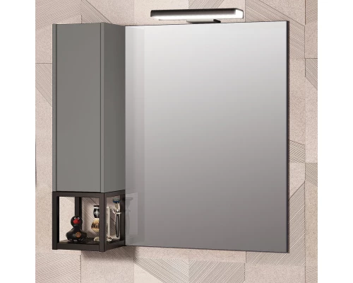 Зеркальный шкаф 80x80 см серый матовый L Opadiris Треви