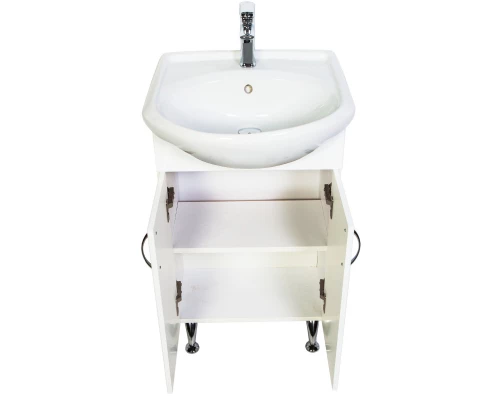 Тумба с раковиной белый глянец 46 см Orange Роса RO-45TUW+RA