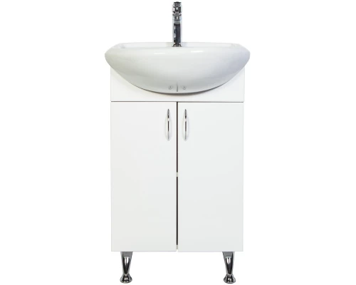 Тумба с раковиной белый глянец 46 см Orange Роса RO-45TUW+RA