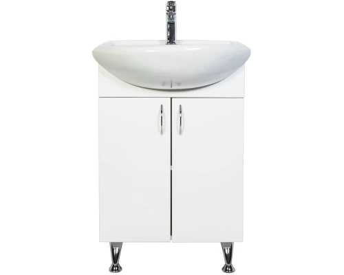 Тумба с раковиной белый глянец 51 см Orange Роса RO-50TUW+RA