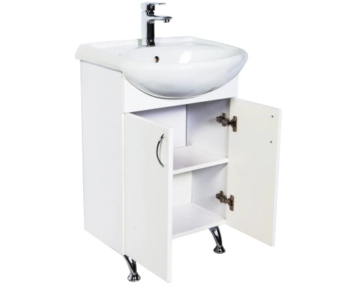 Тумба с раковиной белый глянец 51 см Orange Роса RO-50TUW+RA