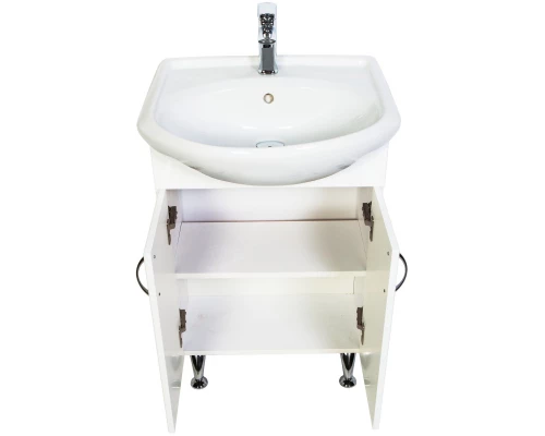 Тумба с раковиной белый глянец 51 см Orange Роса RO-50TUW+RA