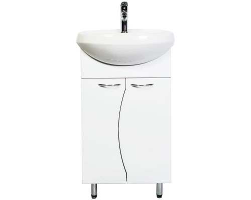 Тумба с раковиной белый глянец 50 см Orange Диана Di-50TU+RA