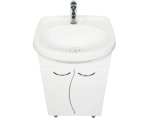 Тумба с раковиной белый глянец 50 см Orange Диана Di-50TU+RA