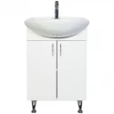 Тумба с раковиной белый глянец 57 см Orange Кларис Kl-55TUW+RA Тумба с раковиной белый глянец 57 см Orange Кларис Kl-55TUW+RA