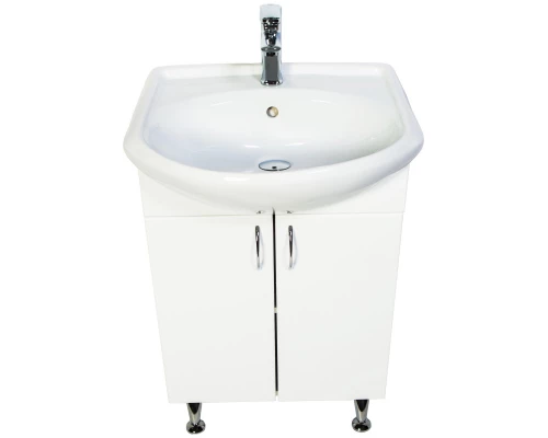 Тумба с раковиной белый глянец 57 см Orange Кларис Kl-55TUW+RA