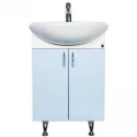 Тумба с раковиной белый глянец/голубой глянец 57 см Orange Кларис Kl-55TUB+RA Тумба с раковиной белый глянец/голубой глянец 57 см Orange Кларис Kl-55TUB+RA