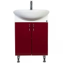 Тумба с раковиной бордо глянец 57 см Orange Кларис Kl-55TUC+RA Тумба с раковиной бордо глянец 57 см Orange Кларис Kl-55TUC+RA