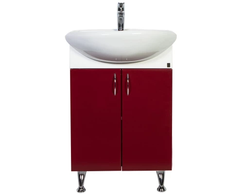 Тумба с раковиной бордо глянец 57 см Orange Кларис Kl-55TUC+RA