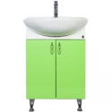 Тумба с раковиной белый глянец/салатовый глянец 57 см Orange Кларис Kl-55TUL+RA Тумба с раковиной белый глянец/салатовый глянец 57 см Orange Кларис Kl-55TUL+RA