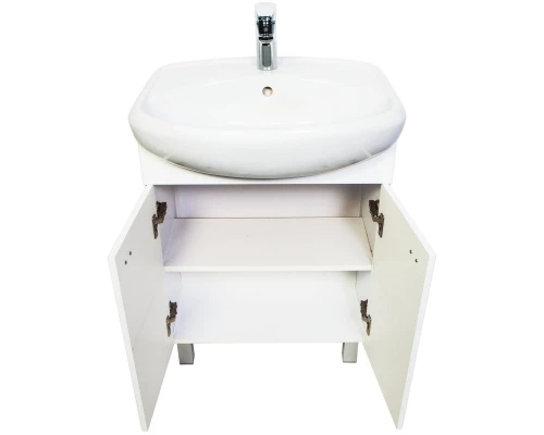 Тумба с раковиной белый глянец 61 см Orange Рио Ri-60TU+RA