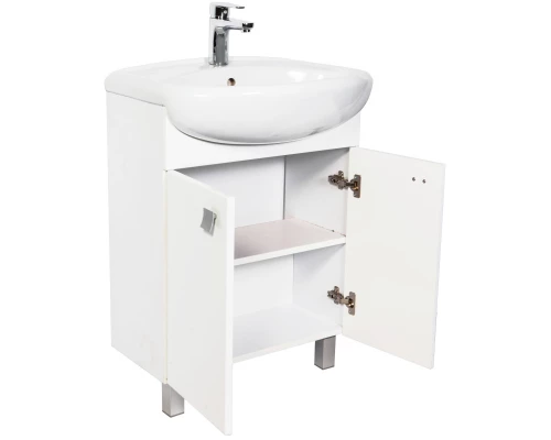 Тумба с раковиной белый глянец 61 см Orange Рио Ri-60TU+RA