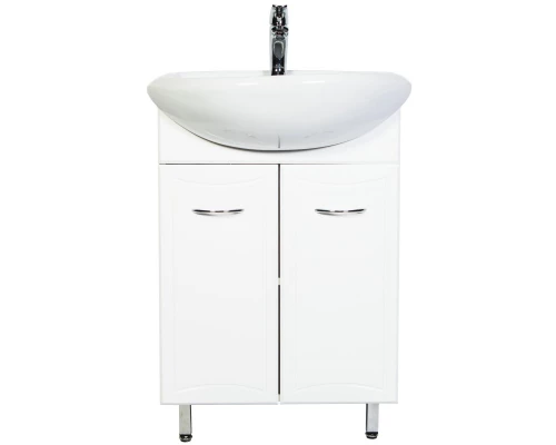 Тумба с раковиной белый глянец 57 см Orange Стиль St-55TU+RA