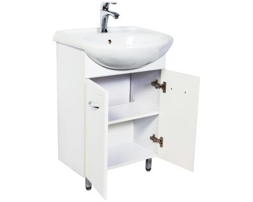 Тумба с раковиной белый глянец 57 см Orange Стиль St-55TU+RA