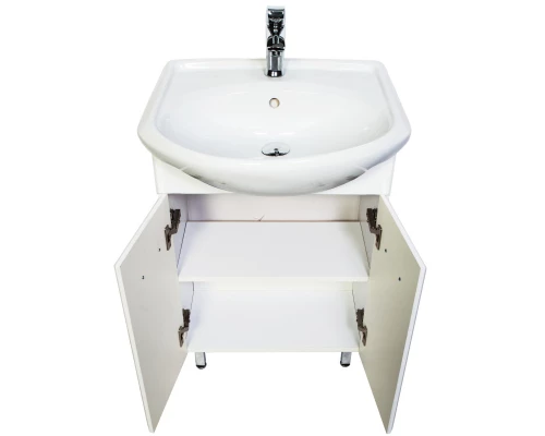 Тумба с раковиной белый глянец 57 см Orange Стиль St-55TU+RA