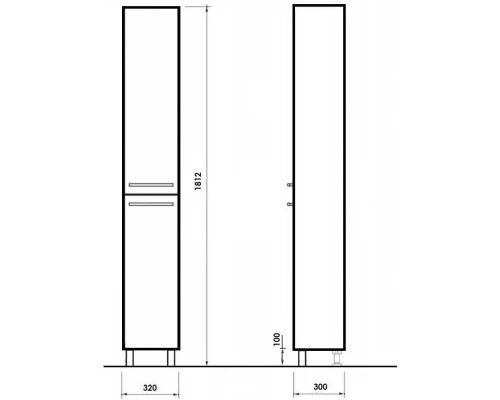 Пенал напольный венге Orange Корро Ko-30PEV