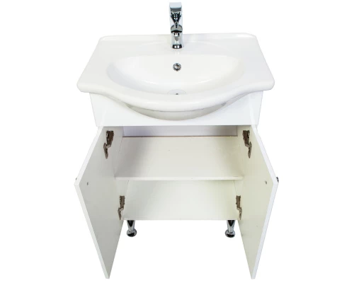 Тумба с раковиной белый глянец 60 см Orange Лотос Lo-60RA