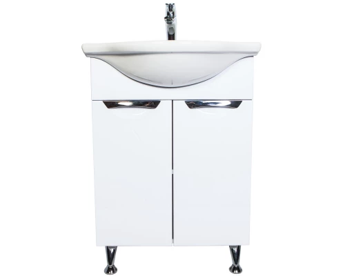 Тумба с раковиной белый глянец 60 см Orange Глория Gl-60TU+RA