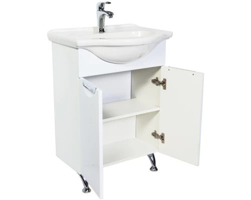 Тумба с раковиной белый глянец 60 см Orange Глория Gl-60TU+RA