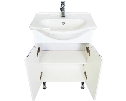 Тумба с раковиной белый глянец 60 см Orange Глория Gl-60TU+RA