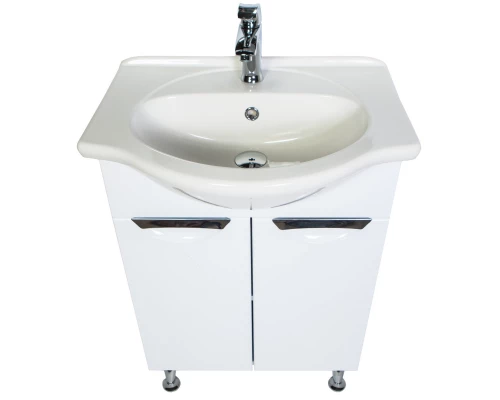 Тумба с раковиной белый глянец 60 см Orange Глория Gl-60TU+RA