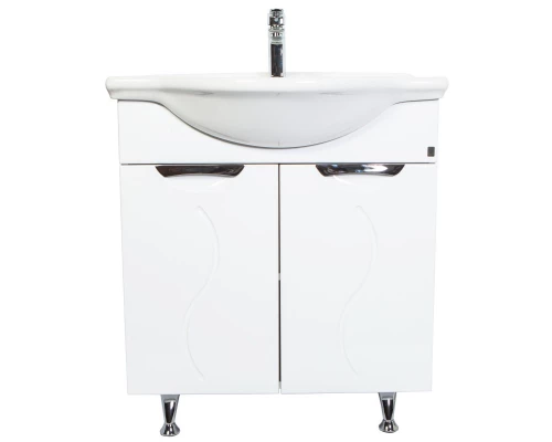 Тумба с раковиной белый глянец 74 см Orange Глория Gl-75TU+RA