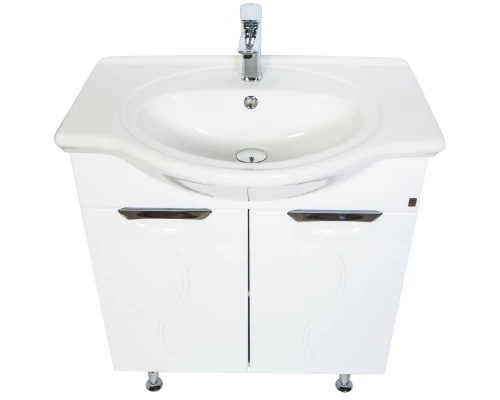 Тумба с раковиной белый глянец 74 см Orange Глория Gl-75TU+RA