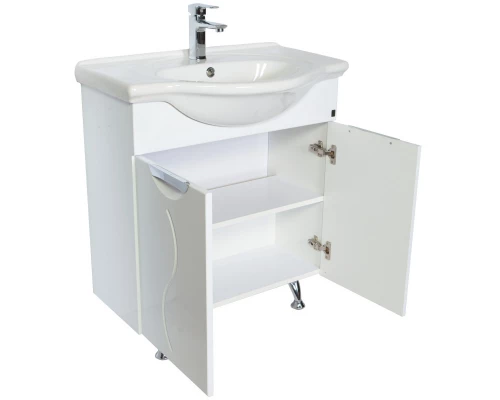 Тумба с раковиной белый глянец 74 см Orange Глория Gl-75TU+RA