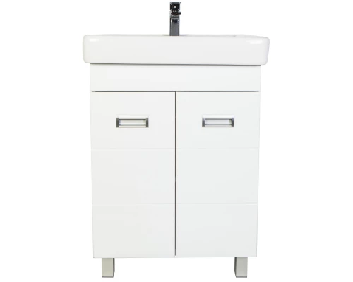 Тумба с раковиной белый глянец 60 см Orange Таис Ta-60TUW+RA