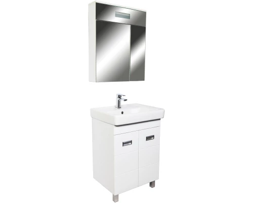 Тумба с раковиной белый глянец 60 см Orange Таис Ta-60TUW+RA