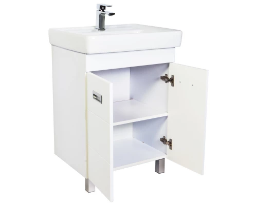 Тумба с раковиной белый глянец 60 см Orange Таис Ta-60TUW+RA